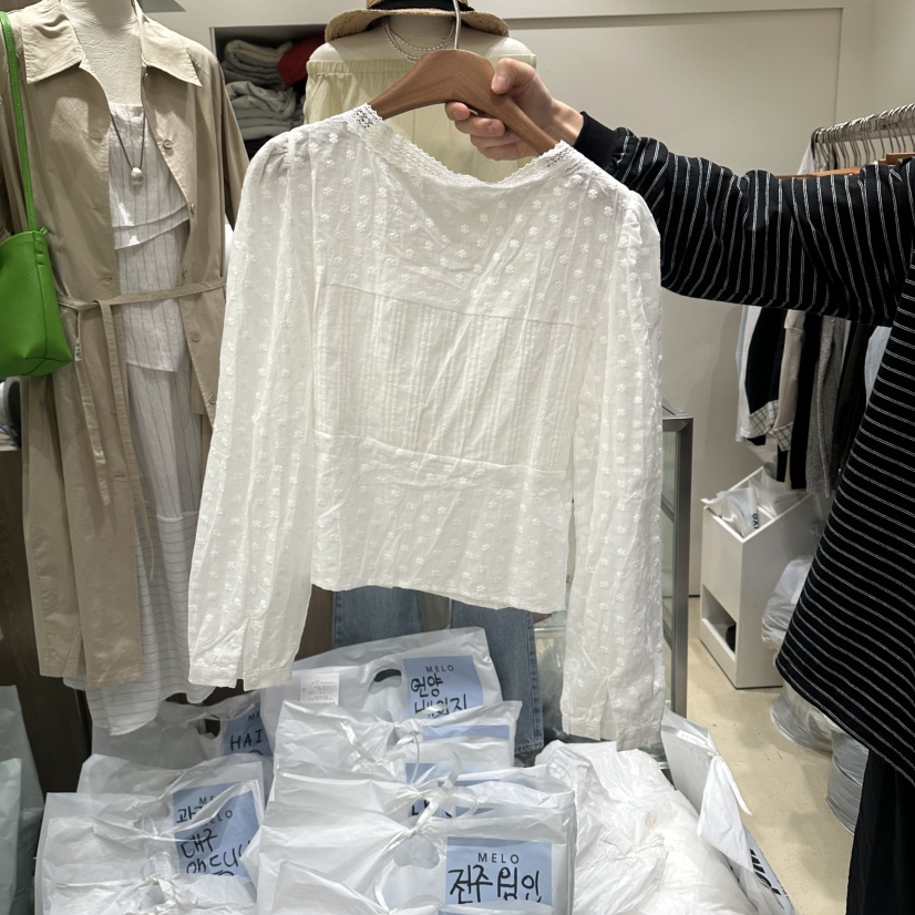 MELO韓國東大門代購女士新品休閑時尚職業熱賣襯衫蕾絲衫MELO襯衫/蕾絲衫