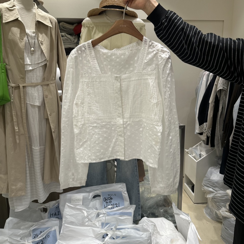 MELO韓國東大門代購女士新品休閑時尚職業熱賣襯衫蕾絲衫MELO襯衫/蕾絲衫圖色1