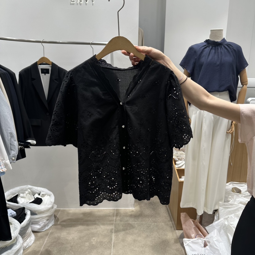 ENVY韓國東大門代購女士新款職業26春夏人氣休閑襯衫蕾絲衫ENVY襯衫/蕾絲衫圖色2
