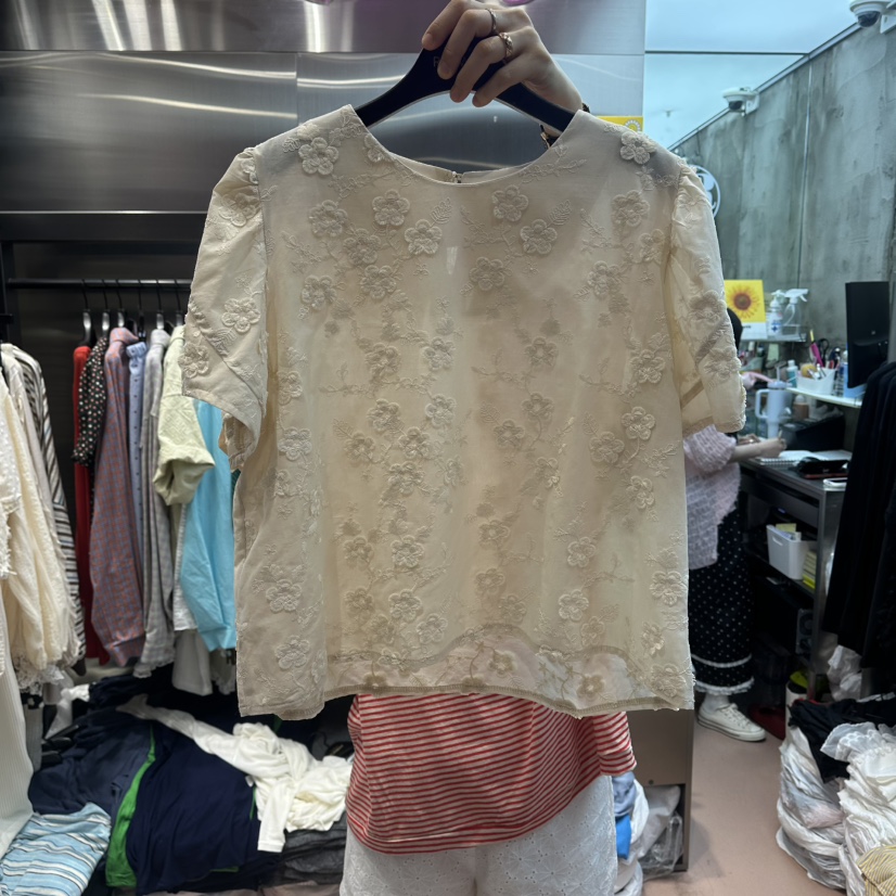 RUNWAY-런웨이韓國直郵女裝新款推薦熱賣26春夏襯衫蕾絲衫RUNWAY襯衫/蕾絲衫圖色2米色