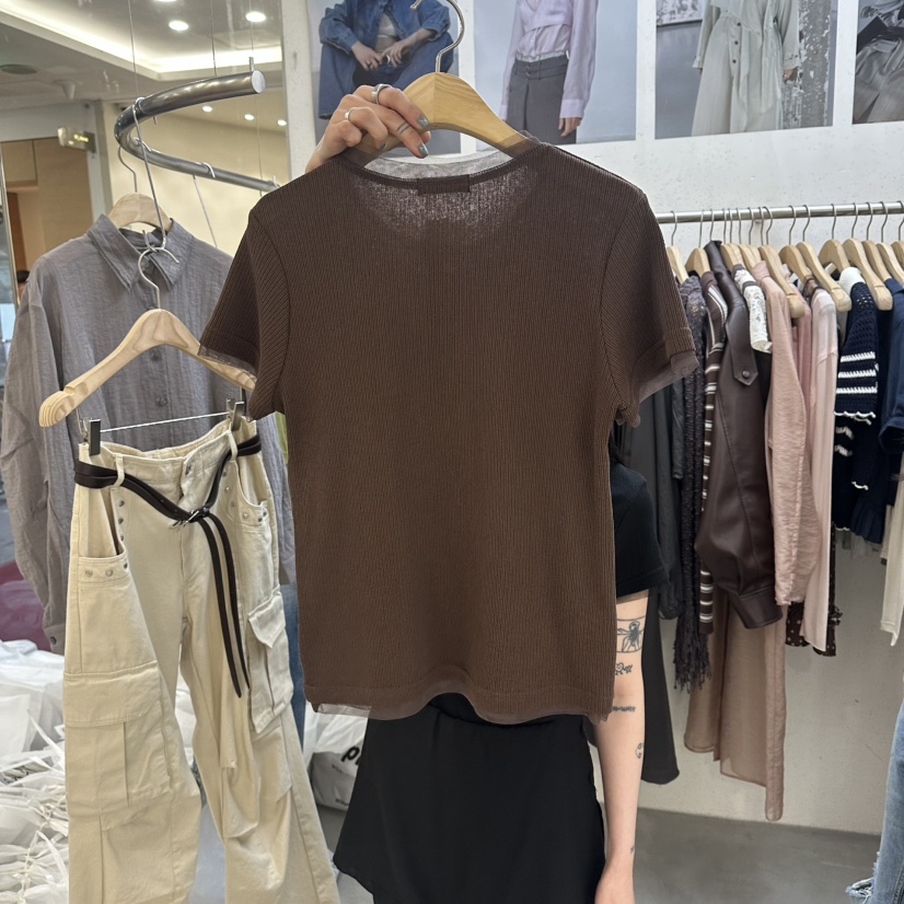 FOUNDATION韓國東大門代購女士新品人氣推薦26春夏時尚T恤FOUNDATIONT恤