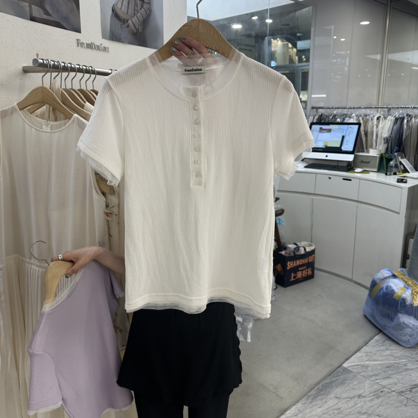 FOUNDATION韓國東大門代購女士新品人氣推薦26春夏時尚T恤FOUNDATIONT恤圖色1