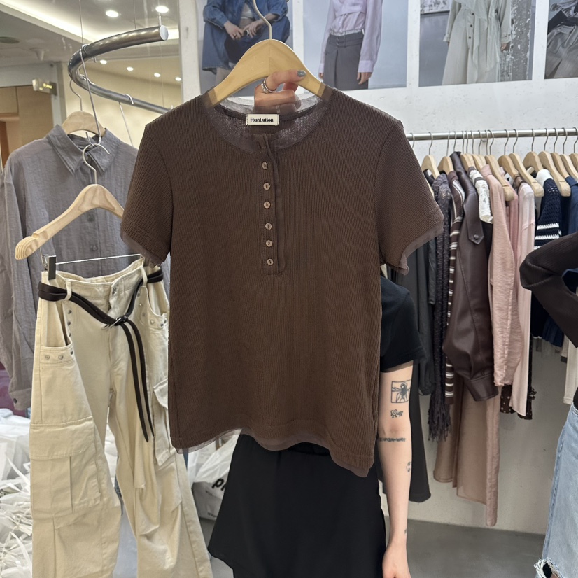 FOUNDATION韓國東大門代購女士新品人氣推薦26春夏時尚T恤FOUNDATIONT恤圖色4