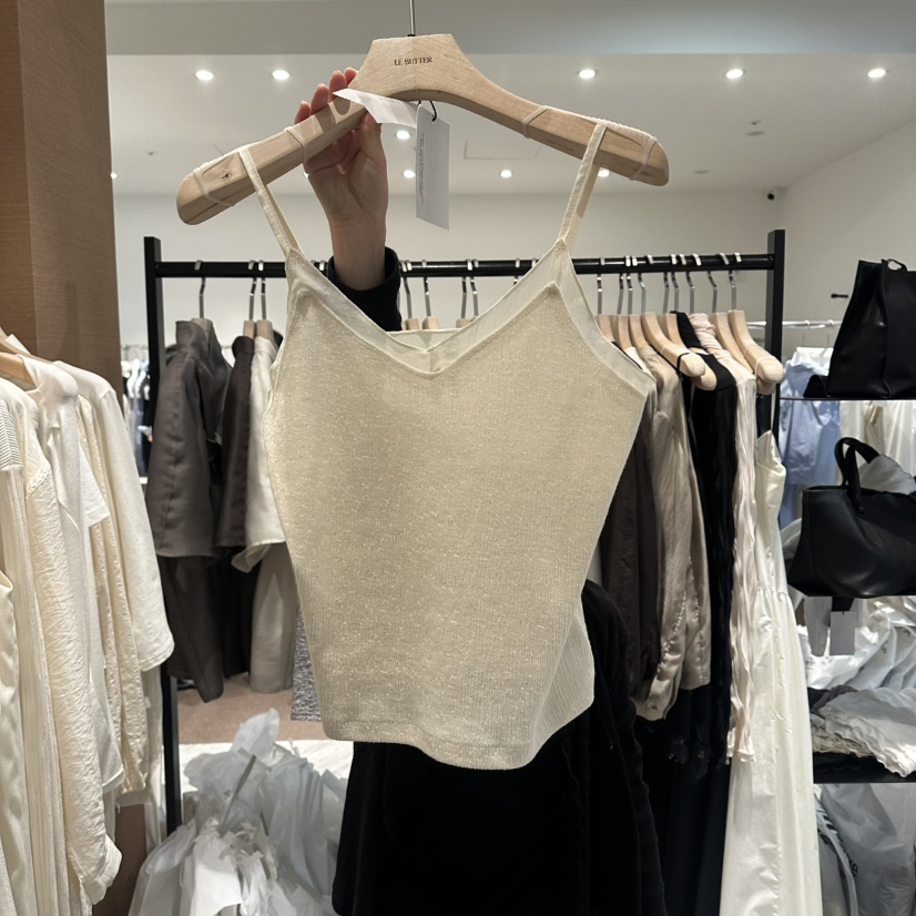 LE BUTTER韓國東大門直郵女士新品時尚26春夏吊帶背心荷葉邊LE BUTTER吊帶/背心圖色1