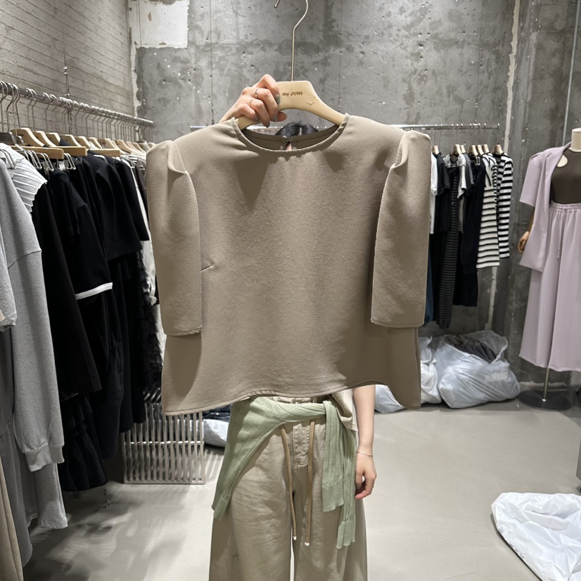 JUNI韓國直郵女士新品時尚熱賣休閑26春夏人氣襯衫蕾絲衫my juni襯衫/蕾絲衫圖色2