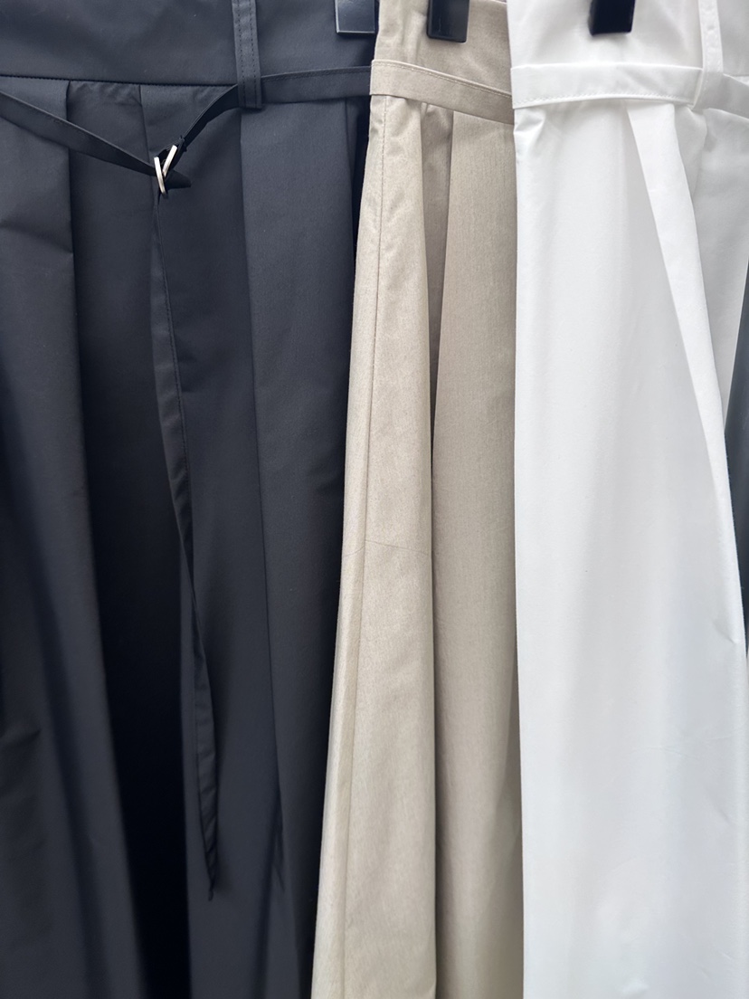 MOANI韓國直郵實拍女裝新款休閑推薦長裙含腰繩百褶棉質褶裙MOANI長裙