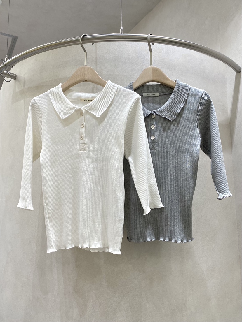 WHO IS SHE韓國東大門直郵女裝新款職業熱賣推薦長袖T恤WHO IS SHE長袖T恤