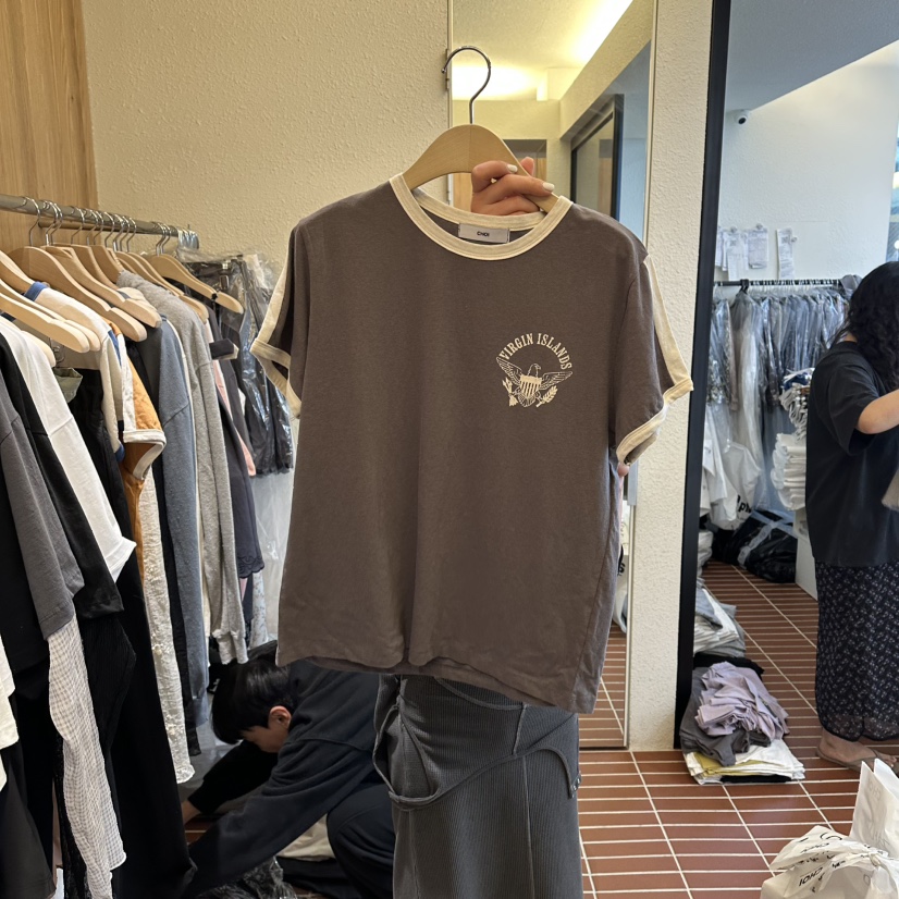 CHOI-L韓國東大門代購女士新款推薦26春夏時尚熱賣T恤撞色CHOIT恤圖色3