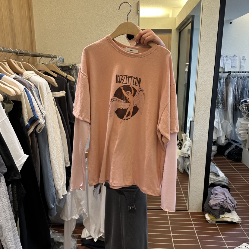 CHOI-L韓國直郵女士新款推薦休閑26春夏熱賣長袖T恤假兩件CHOI長袖T恤圖色2