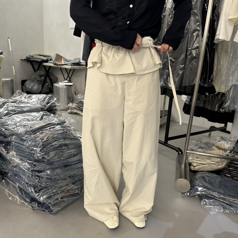 DOUBLE STANDARD/LE SMOKING/MAISONSTAFF韓國東大門代購女裝新款推薦裙褲含腰帶MAISONSTAFF裙褲圖色1米色