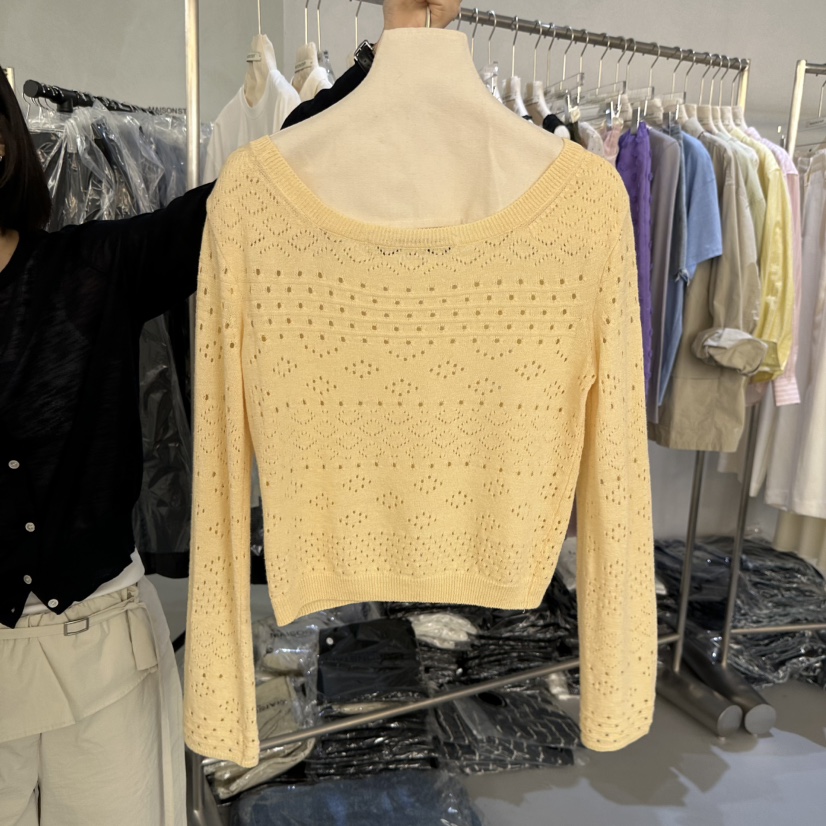 DOUBLE STANDARD/LE SMOKING/MAISONSTAFF韓國東大門代購女裝新品休閑針織衫船領MAISONSTAFF針織衫