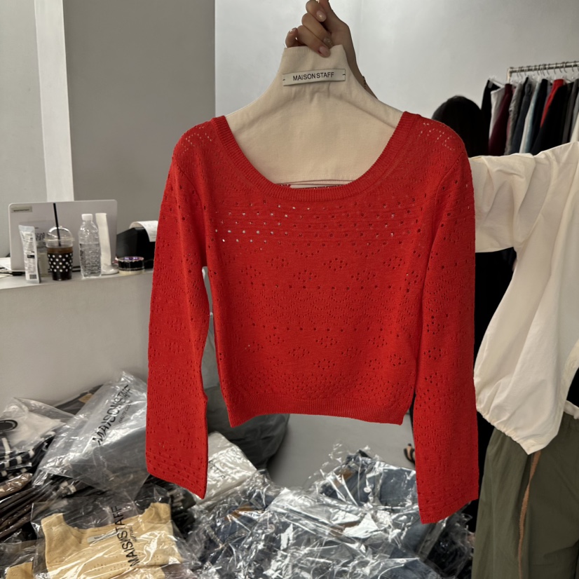 DOUBLE STANDARD/LE SMOKING/MAISONSTAFF韓國東大門代購女裝新品休閑針織衫船領MAISONSTAFF針織衫圖色3