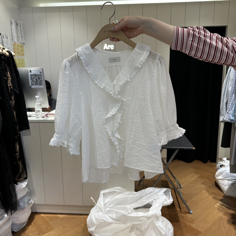 ARC韓國直郵實拍女士新品職業熱賣休閑26春夏人氣襯衫蕾絲衫ARC EN CIEL襯衫/蕾絲衫圖色1