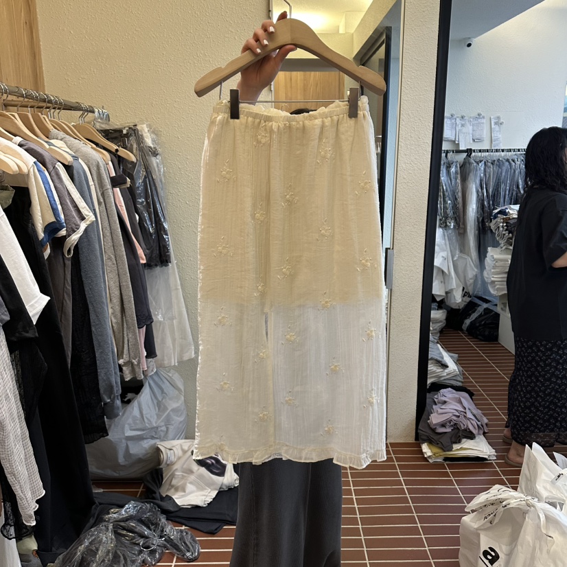 CHOI-L韓國直郵女裝新品時尚熱賣人氣26春夏職業長裙刺繡CHOI長裙