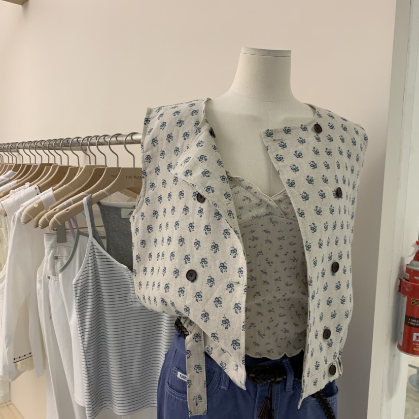 THEPLAN韓國直郵女裝新款職業26春夏人氣熱賣時尚馬甲亞麻THE PLAN馬甲圖色1