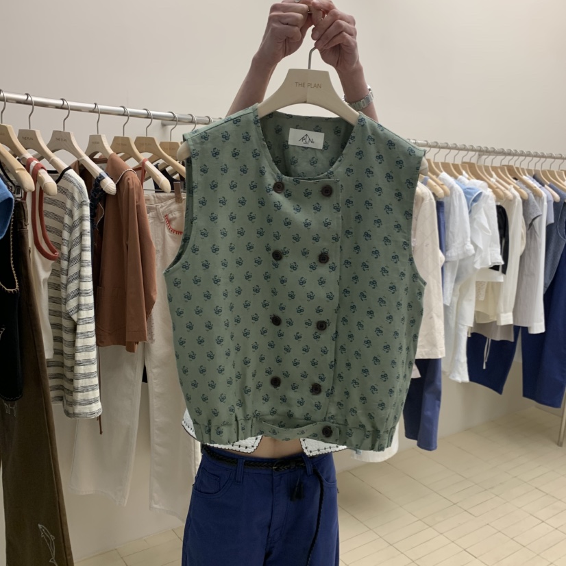 THEPLAN韓國直郵女裝新款職業26春夏人氣熱賣時尚馬甲亞麻THE PLAN馬甲圖色2