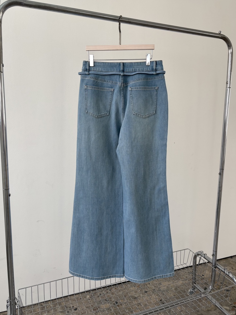 Verbena韓國東大門代購女士新款休閑熱賣牛仔褲含腰繩系帶Verbena牛仔褲