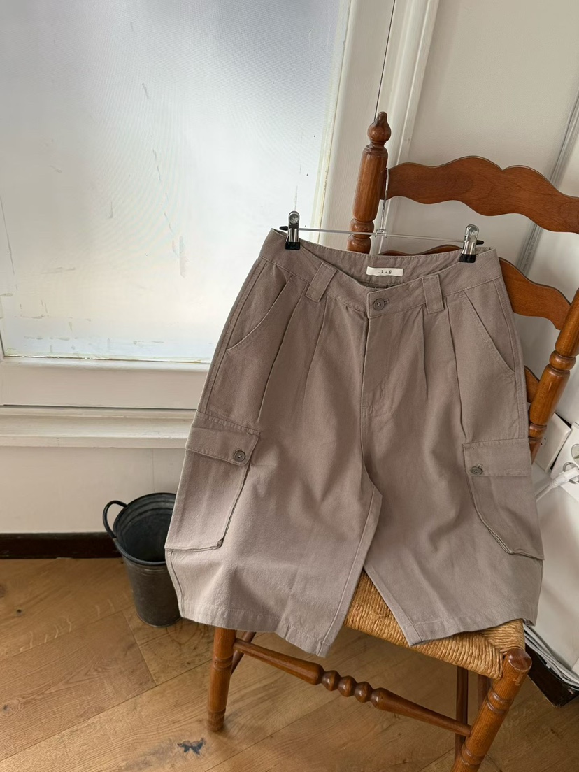 TUG韓國直郵女裝新品職業時尚人氣26春夏推薦休閑短褲亞麻TUG短褲圖色1