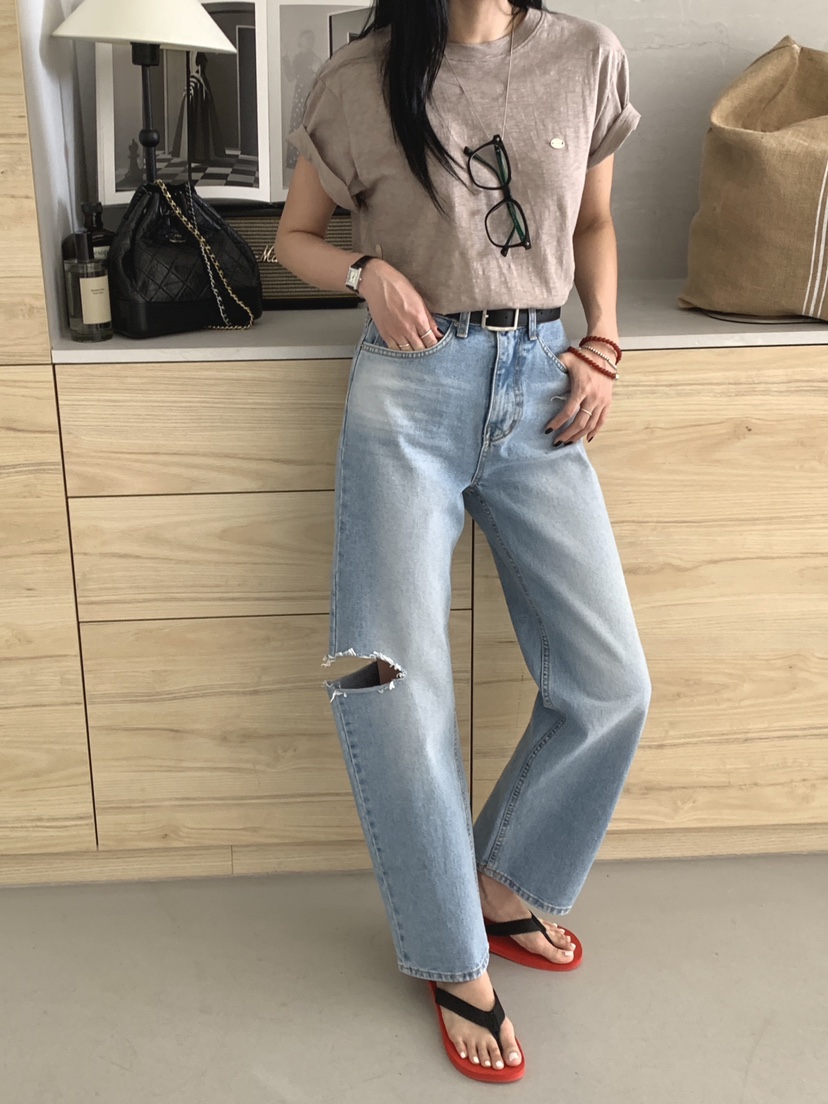 DAVICHI/D.SECOND韓國直郵實拍女士新款推薦牛仔褲含隨機腰帶DAVICHI/D.SECOND牛仔褲