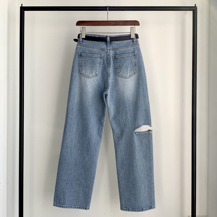 DAVICHI/D.SECOND韓國直郵實拍女士新款推薦牛仔褲含隨機腰帶DAVICHI/D.SECOND牛仔褲