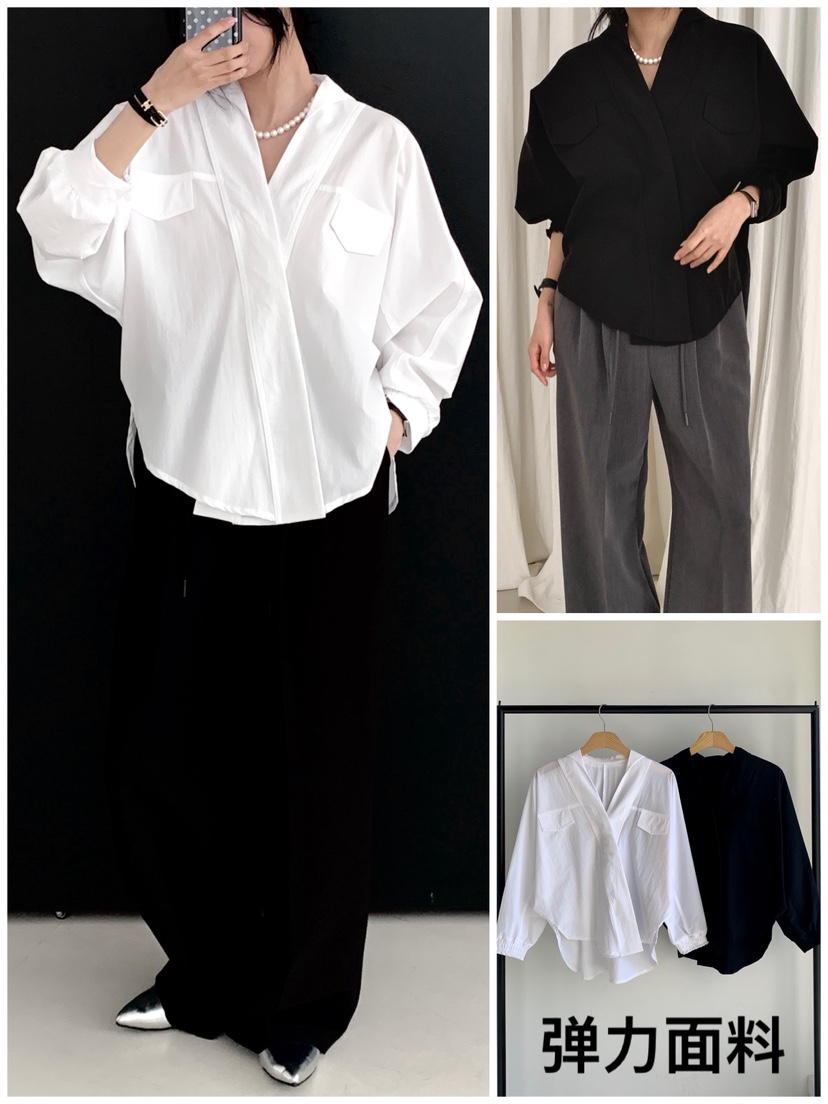 DAVICHI/D.SECOND韓國直郵實拍女士新款時尚襯衫蕾絲衫插肩袖DAVICHI/D.SECOND襯衫/蕾絲衫