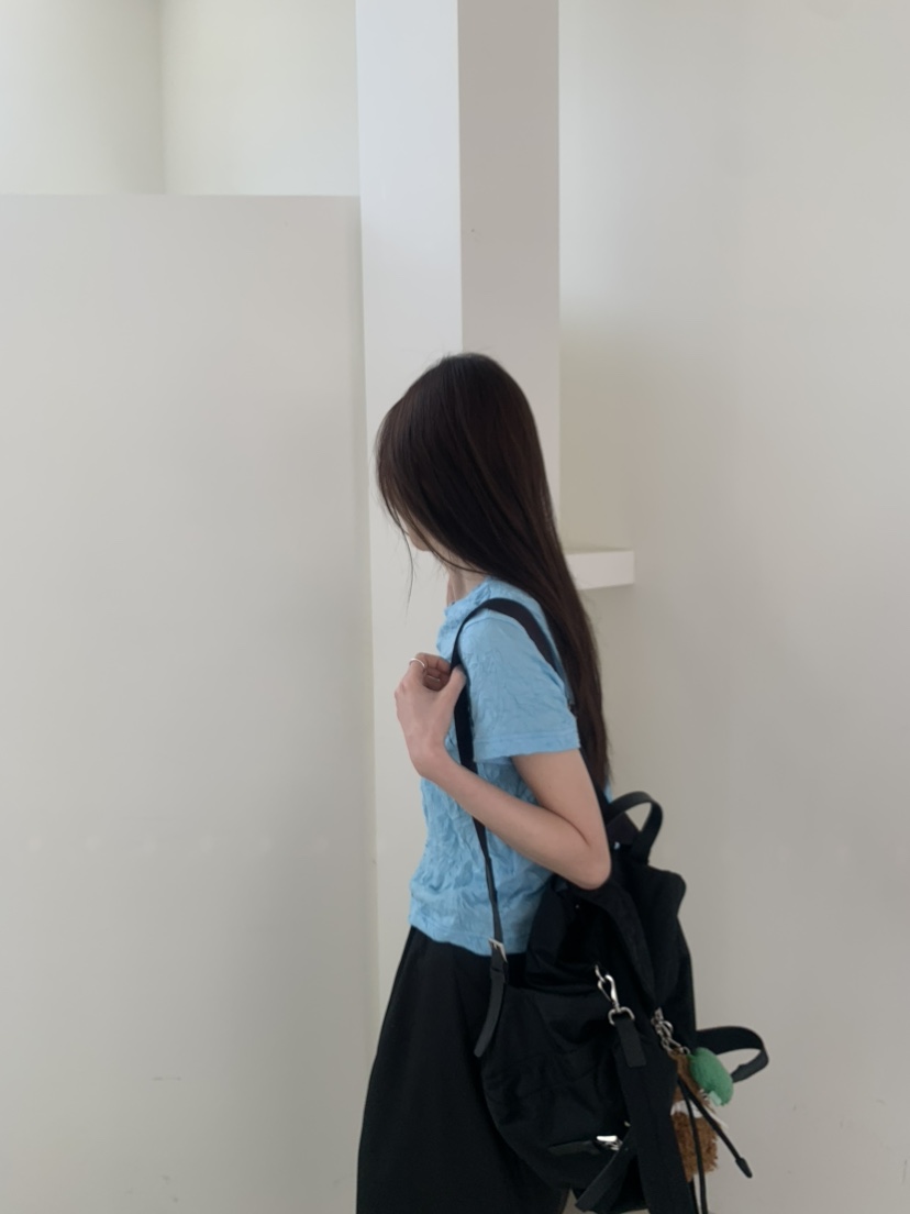 LE AVE韓國直郵實拍女士新品休閑26春夏熱賣推薦T恤褶皺LE AVET恤