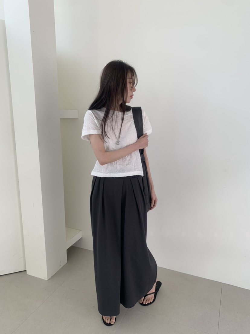 LE AVE韓國直郵實拍女士新品休閑26春夏熱賣推薦T恤褶皺LE AVET恤