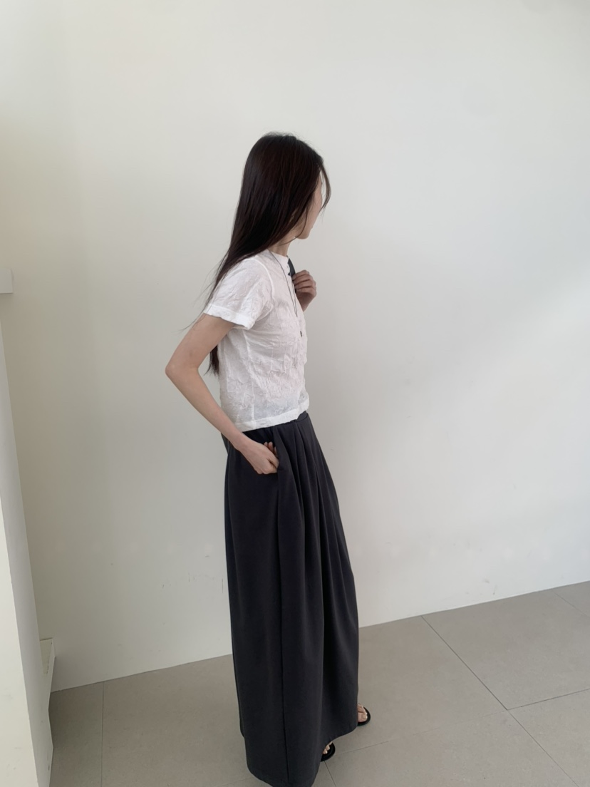 LE AVE韓國直郵實拍女士新品休閑26春夏熱賣推薦T恤褶皺LE AVET恤