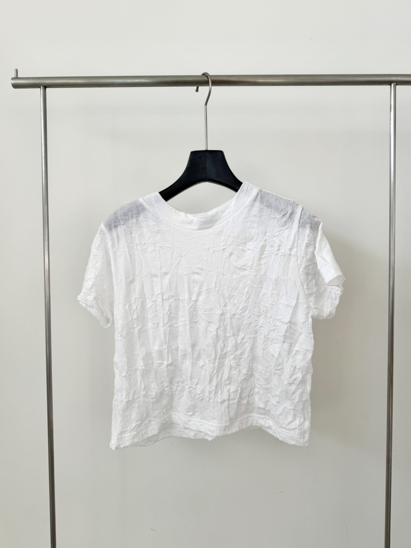 LE AVE韓國直郵實拍女士新品休閑26春夏熱賣推薦T恤褶皺LE AVET恤圖色2