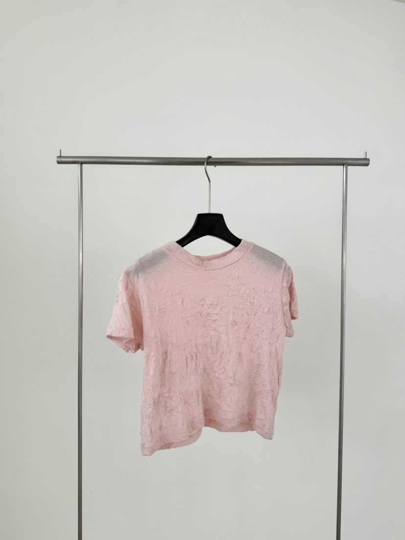 LE AVE韓國直郵實拍女士新品休閑26春夏熱賣推薦T恤褶皺LE AVET恤圖色3