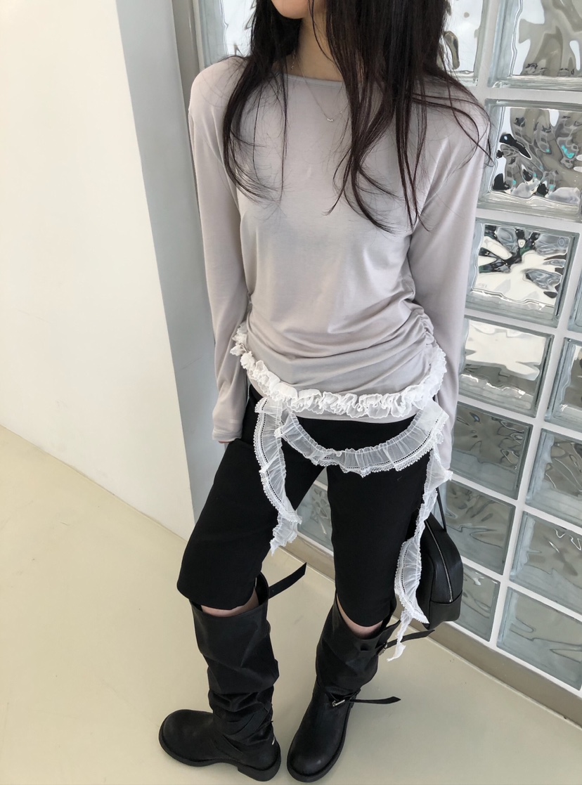 MELTED-P韓國直郵女士新品職業休閑26春夏熱賣腰帶腰帶蕾絲MELTED-P腰帶