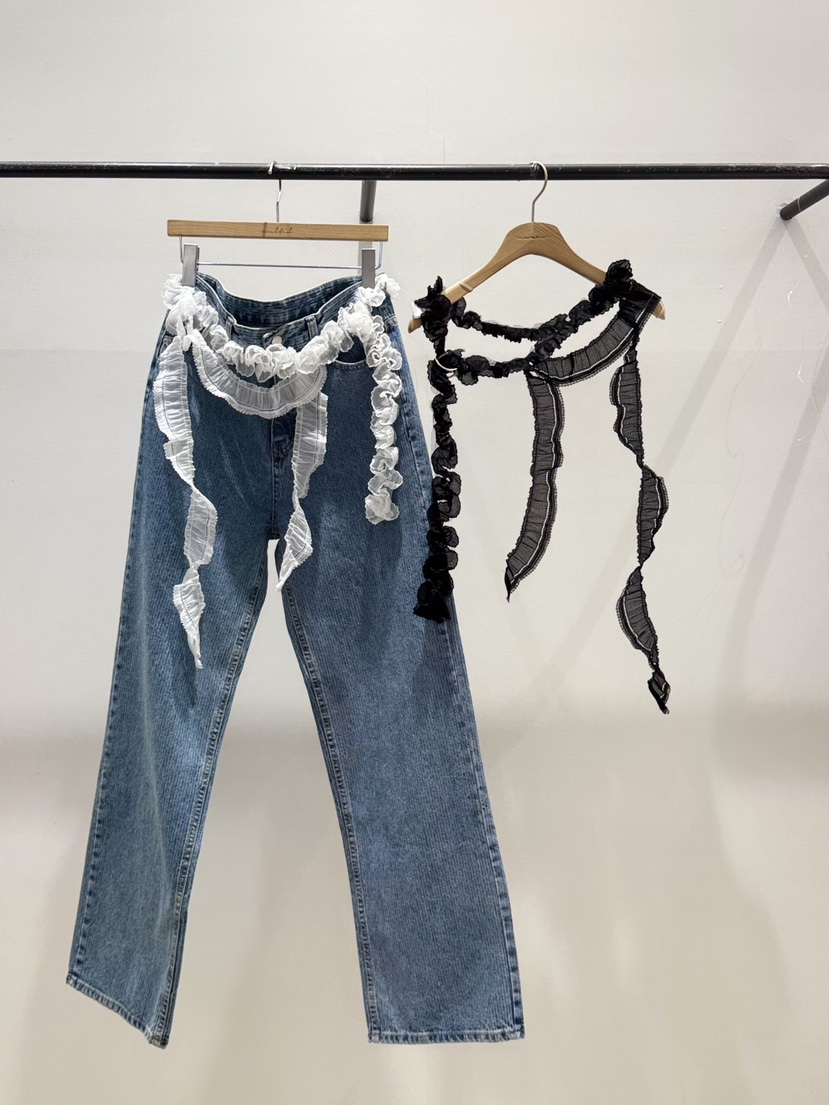 MELTED-P韓國直郵女士新品職業休閑26春夏熱賣腰帶腰帶蕾絲MELTED-P腰帶