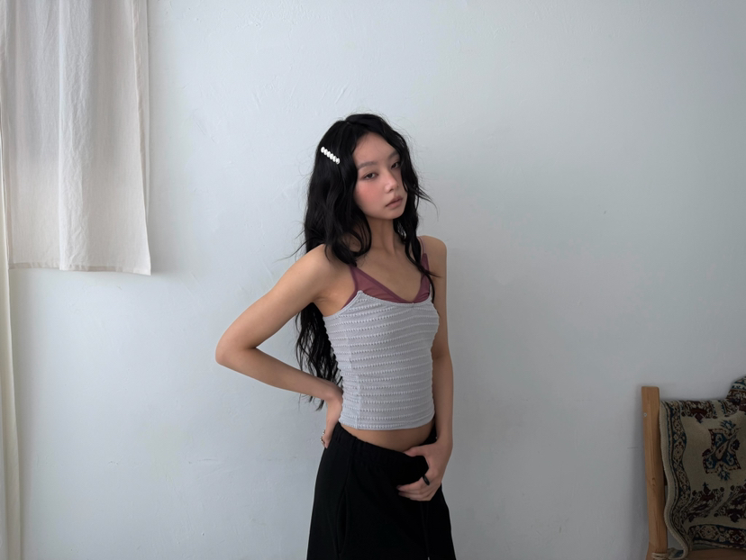 AWESOMESAUCE韓國直郵實拍女士新品時尚26春夏職業吊帶背心AWESOME SAUCE吊帶/背心