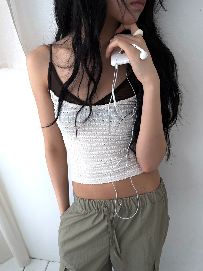 AWESOMESAUCE韓國直郵實拍女士新品時尚26春夏職業吊帶背心AWESOME SAUCE吊帶/背心