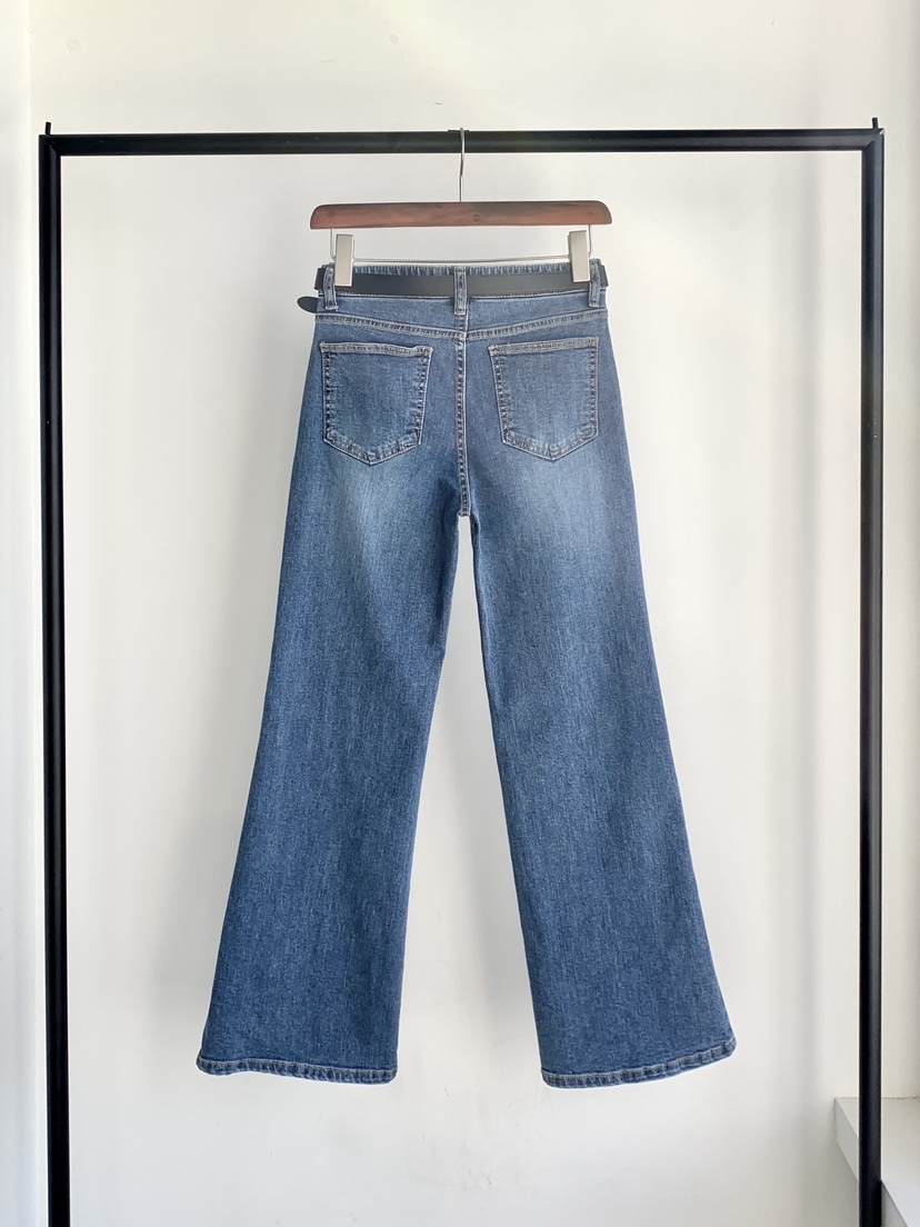 DAVICHI/D.SECOND韓國代購女士新款熱賣牛仔褲含隨機腰帶喇叭DAVICHI/D.SECOND牛仔褲