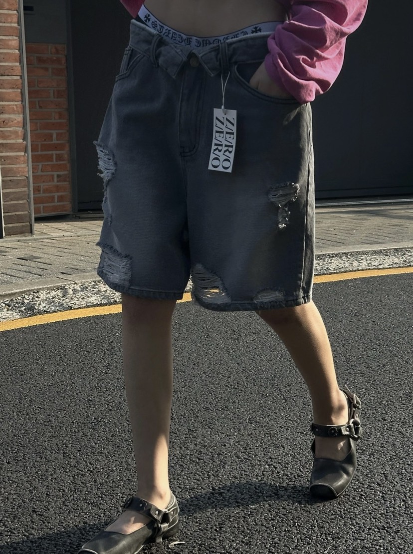 ZEROZERO韓國東大門代購女士新品休閑時尚熱賣26春夏短褲復古ZEROZERO短褲