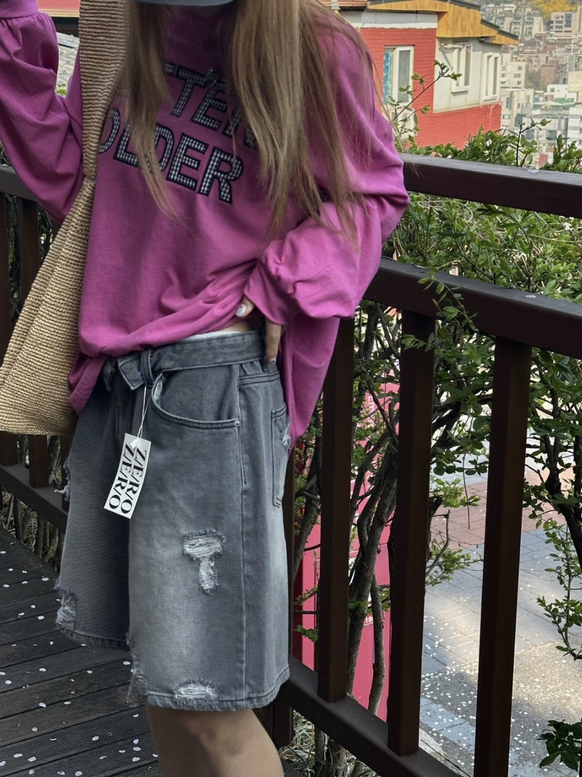 ZEROZERO韓國東大門代購女士新品休閑時尚熱賣26春夏短褲復古ZEROZERO短褲