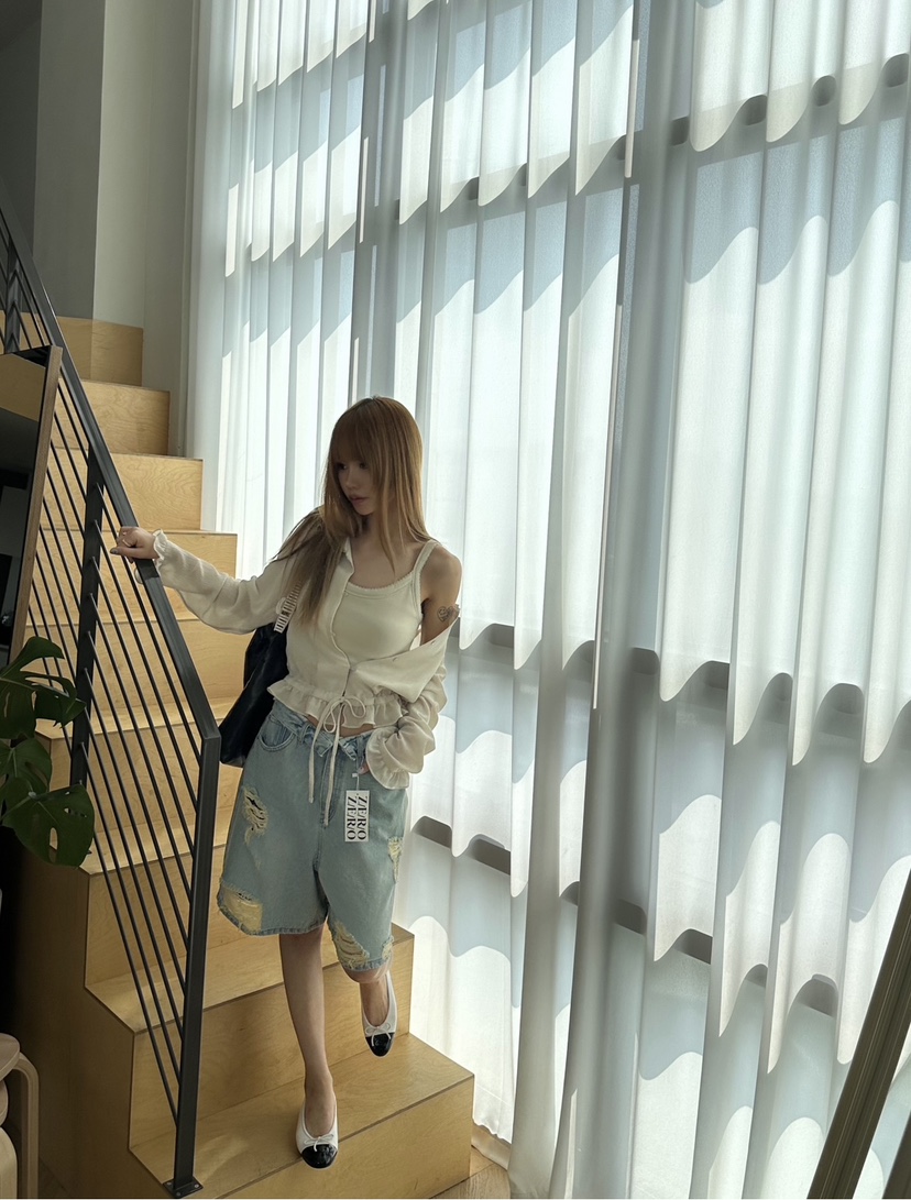 ZEROZERO韓國東大門代購女士新品休閑時尚熱賣26春夏短褲復古ZEROZERO短褲