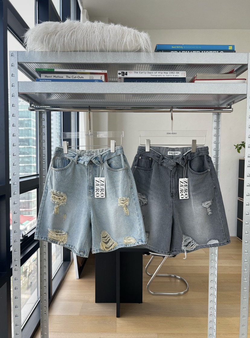 ZEROZERO韓國東大門代購女士新品休閑時尚熱賣26春夏短褲復古ZEROZERO短褲