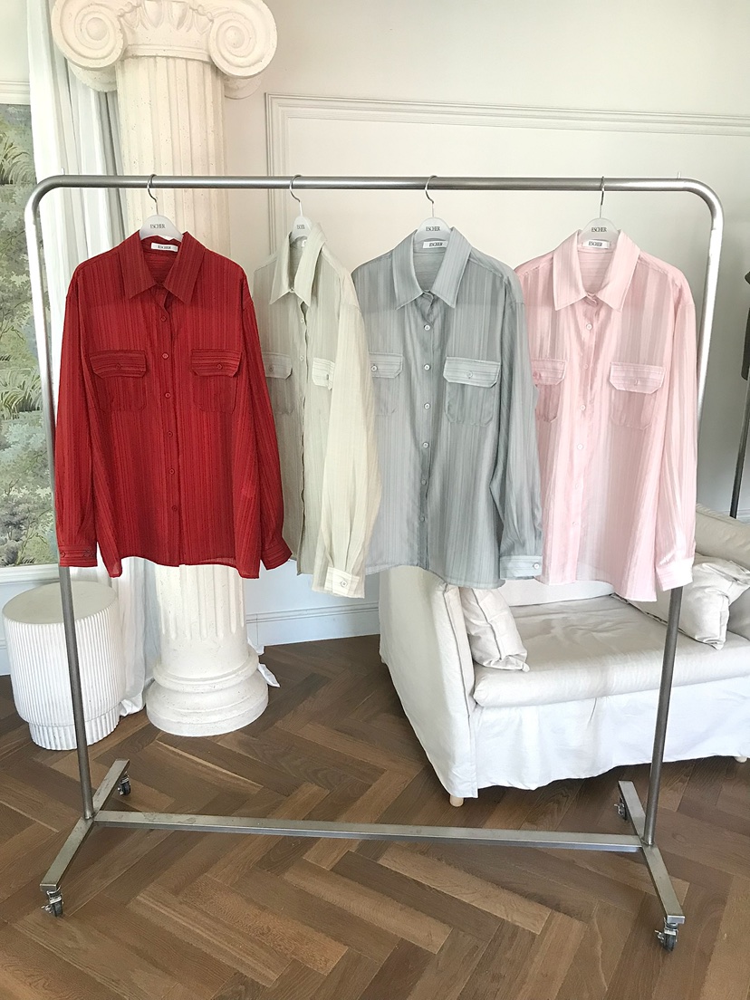 ESCHER韓國東大門代購女裝新品推薦熱賣休閑襯衫蕾絲衫刺繡ESCHER襯衫/蕾絲衫