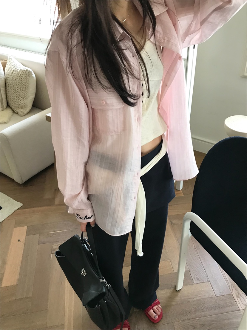 ESCHER韓國東大門代購女裝新品推薦熱賣休閑襯衫蕾絲衫刺繡ESCHER襯衫/蕾絲衫