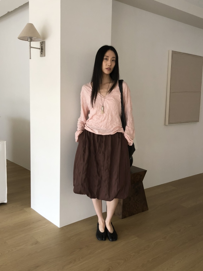 TORRE韓國直郵女士新品推薦休閑時尚人氣長袖T恤不含內搭V領TORRE長袖T恤