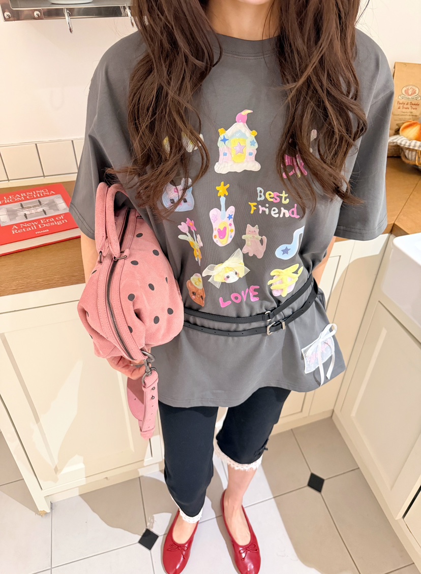 BOUTIQUE-L韓國代購女士新品推薦時尚26春夏熱賣人氣T恤BOUTIQUE-LT恤