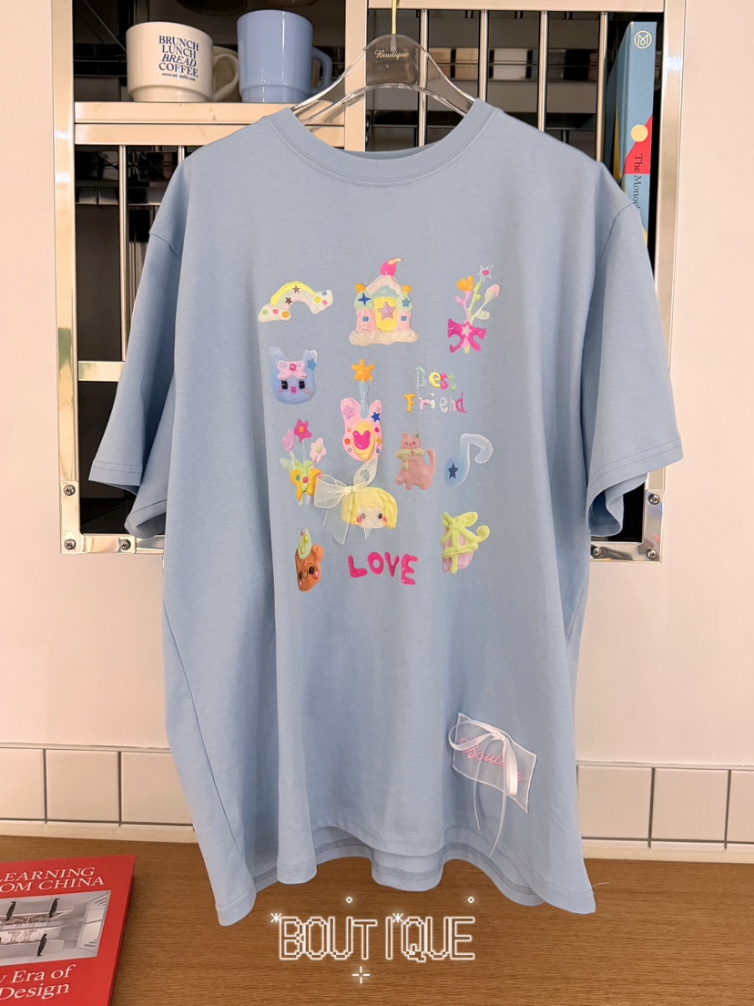 BOUTIQUE-L韓國代購女士新品推薦時尚26春夏熱賣人氣T恤BOUTIQUE-LT恤圖色1