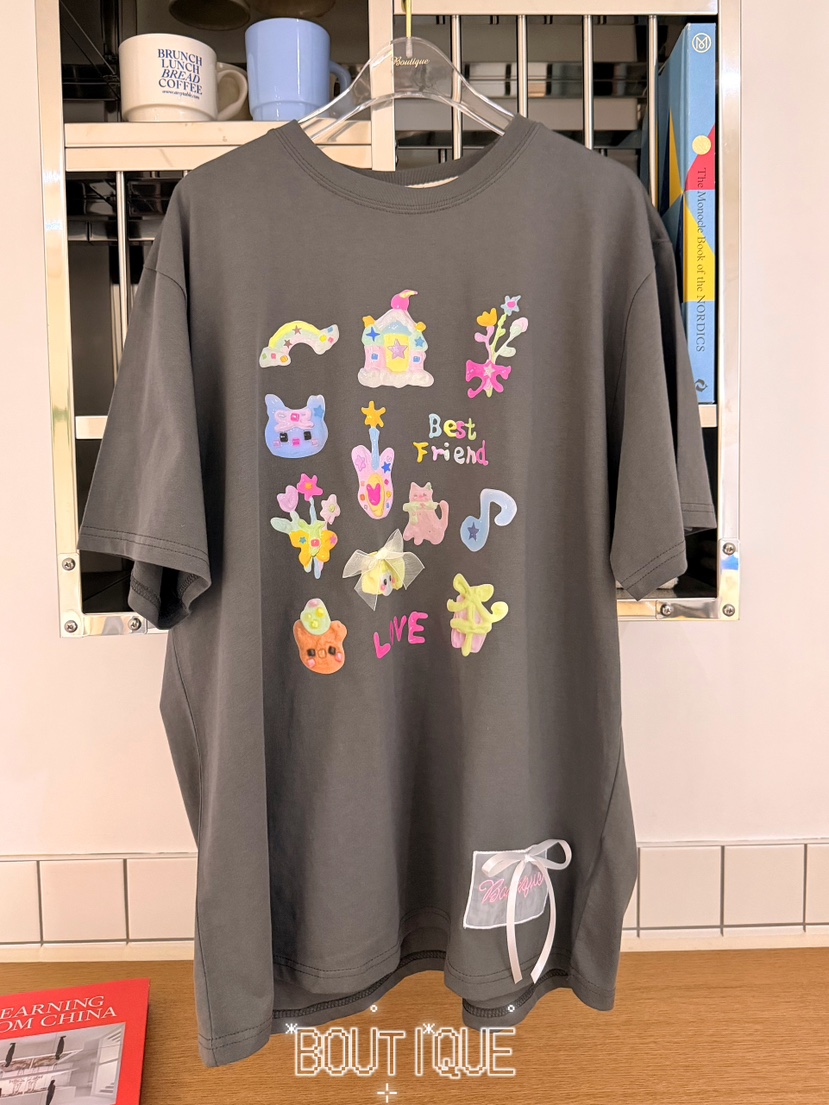 BOUTIQUE-L韓國代購女士新品推薦時尚26春夏熱賣人氣T恤BOUTIQUE-LT恤圖色2