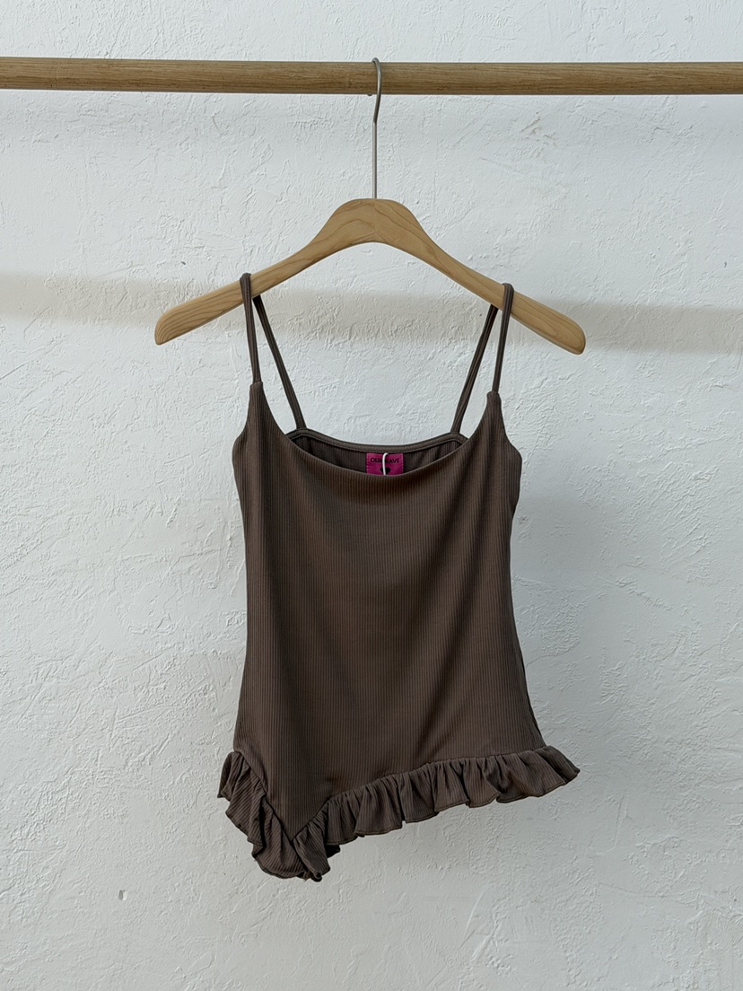 OURWAVE/OUR ROOM韓國代購女士新品時尚吊帶背心荷葉邊Our Wave/Our Room吊帶/背心圖色3