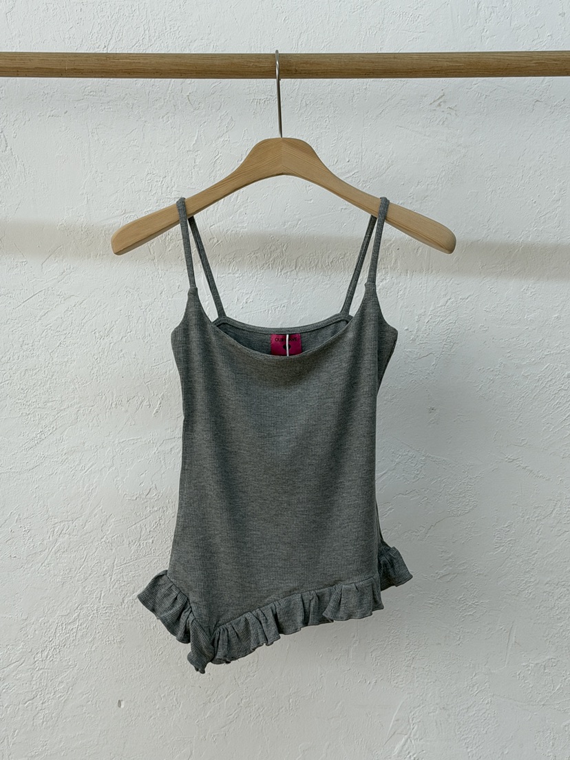 OURWAVE/OUR ROOM韓國代購女士新品時尚吊帶背心荷葉邊Our Wave/Our Room吊帶/背心圖色4