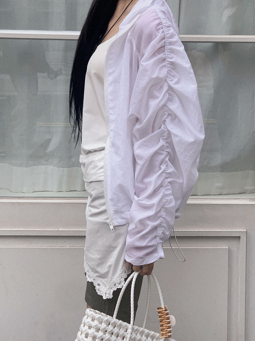 OURWAVE/OUR ROOM韓國東大門代購女裝新款休閑夾克尼龍褶皺Our Wave/Our Room夾克