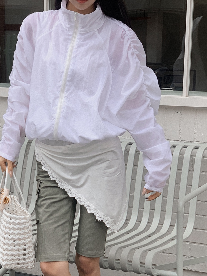 OURWAVE/OUR ROOM韓國東大門代購女裝新款休閑夾克尼龍褶皺Our Wave/Our Room夾克