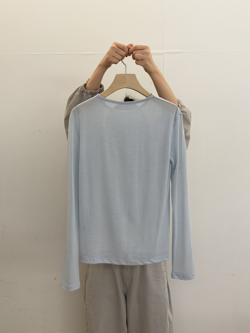 TAUPE韓國代購女裝新款職業26春夏休閑熱賣推薦長袖T恤透明TAUPE長袖T恤